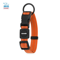 Voyager Reflective Dog Leash Collar Set with Neoprene Handle Supports Small, Medium, and Large Breed Puppies, Cute and Heavy Duty for Walking, Running, and Training - Orange, S
