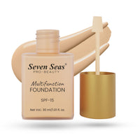 Seven Seas Multifunction Foundation, SPF-15, Oil Free, Buildable Coverage, Long Lasting, (Skin, 30ml)
