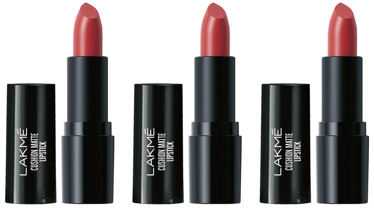 Lakmé Cushion Matte Lipstick, Pink Date, 4.5 g (Pack of 3)