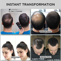 THICK FIBER - Fibers for Thinning Hair & Bald Spots (BLACK, Pack of 2) - 25g Bottle - Conceals Hair Loss in Seconds for Women & Men
