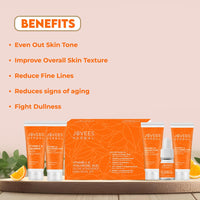 Jovees Herbal Vitamin C & Hyaluronic Acid Glow & Radiance Mini Facial Kit For Brighter & Glowing Skin | Kit For Improves Uneven Skin Tone, Fines Lines & Dullness 53g (Multiple use)