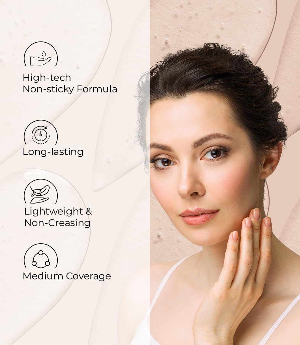 Lakyou Beauty Ultra HD Invisible Cover Foundation | Seamless Blend | High Definition Finish | Lightweight & Long-Lasting | Shade-03(Natural Beige)) | 30ml