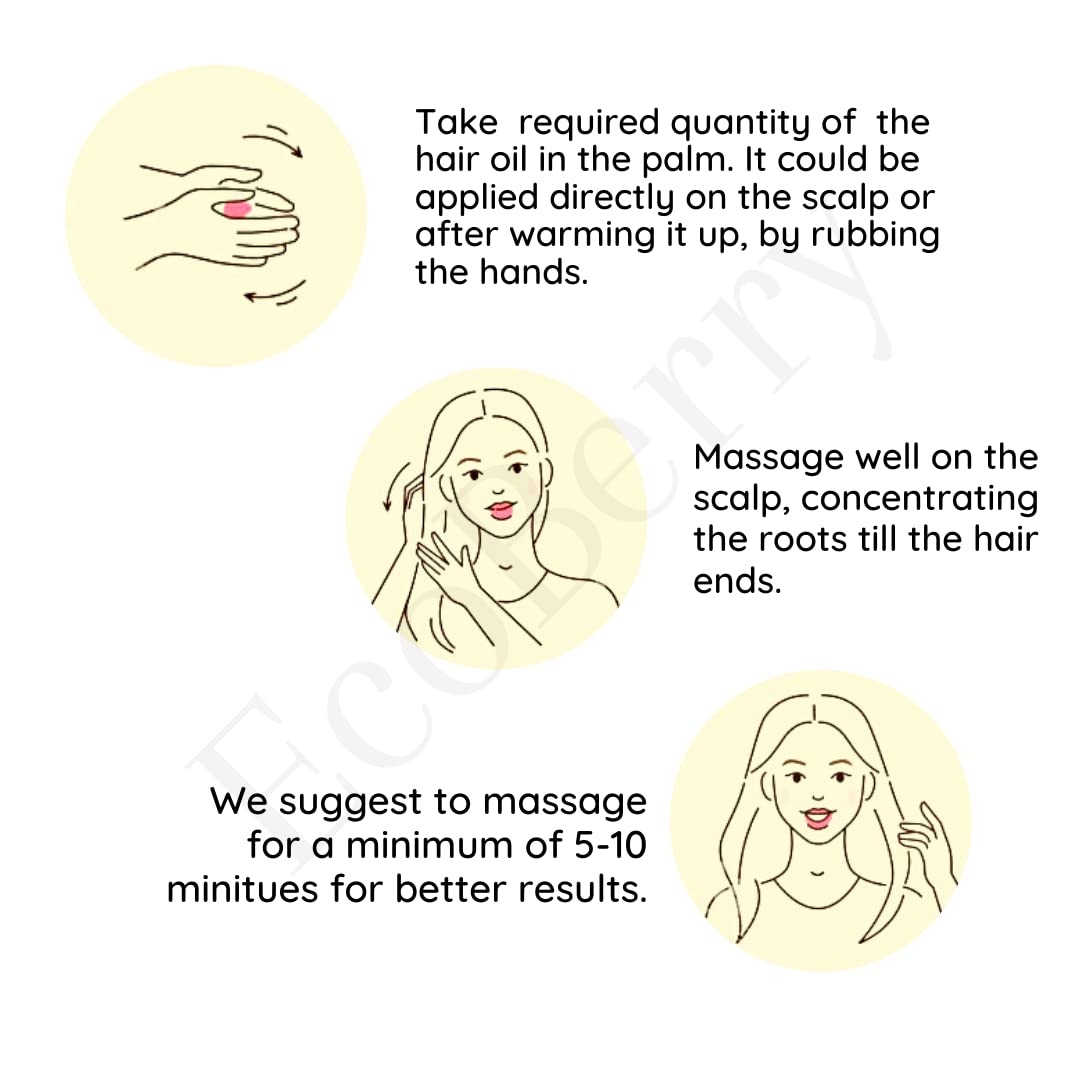 EcoBerry Bhringraj Curry Leaves Indian Gooseberry Hair Darkening Oil | 100% Natural, Organic & Vegan | Strengthens Hair, Reduces Breakage, Dandruff & Dry Scalp | Chemical-Free, Alcohol-Free, Paraben-Free | 100ml