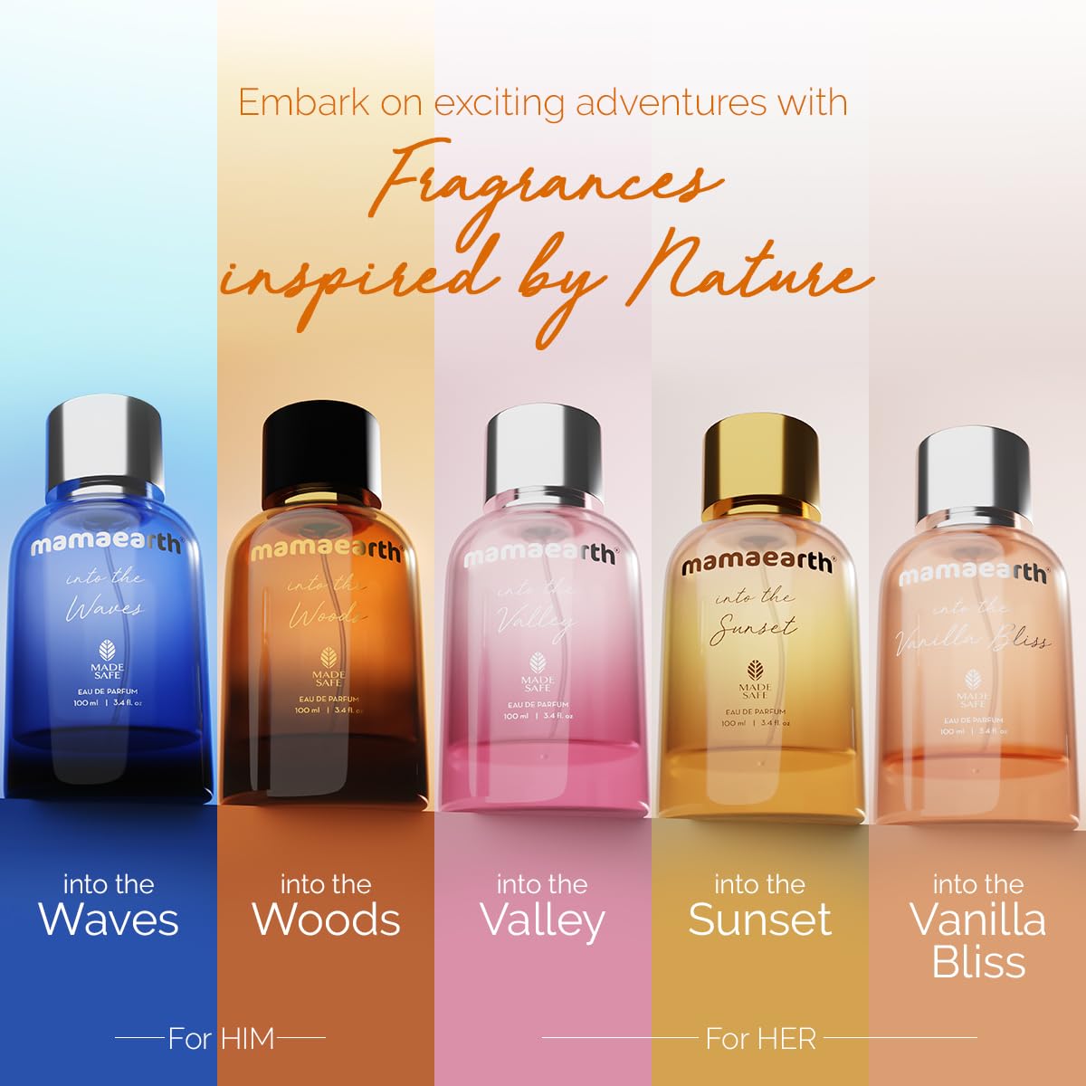 Mamaearth Into the Sunset Liquid Eau De Parfum For Women, 100ml Safe Approved, Premium Long-Lasting, Blend Of Exotic Ingredients Wwith Grapefruit,Tangerine & Peony Notes, Fresh Fruity