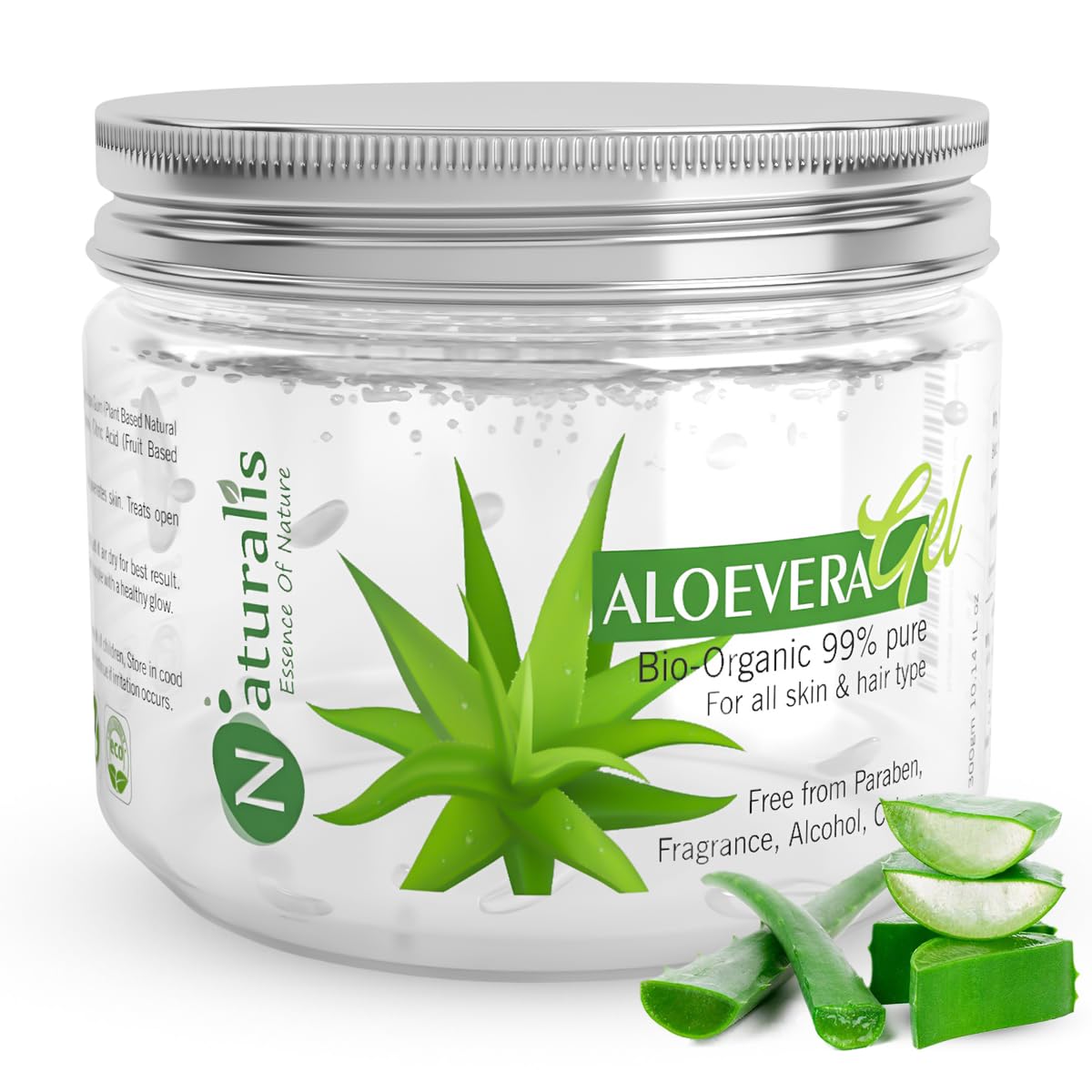 Naturalis Aloevera Gel for Face – Natural Aloe Vera Gel for Hydration, Nourishment, and Hair Care – Aloevera Gel for Skin & Hair that Soothes, 300g
