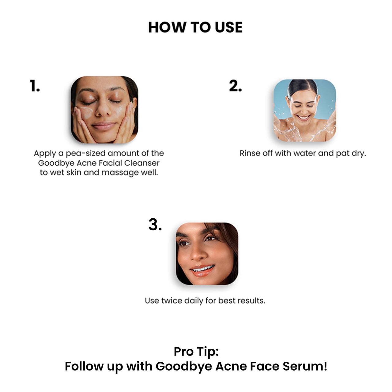 ThriveCo Goodbye Acne™ Facial Cleanser | Reduces Acne, & Sebum | Diacnemide™,| Nondrying & Moisturising | Women & Men, 25ml