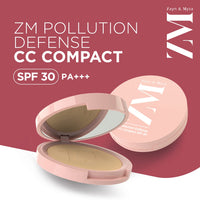 ZM Pollution Defense CC with SPF 30 Compact, Matte Finish, Vegan, Golden Sand, 9 Gm