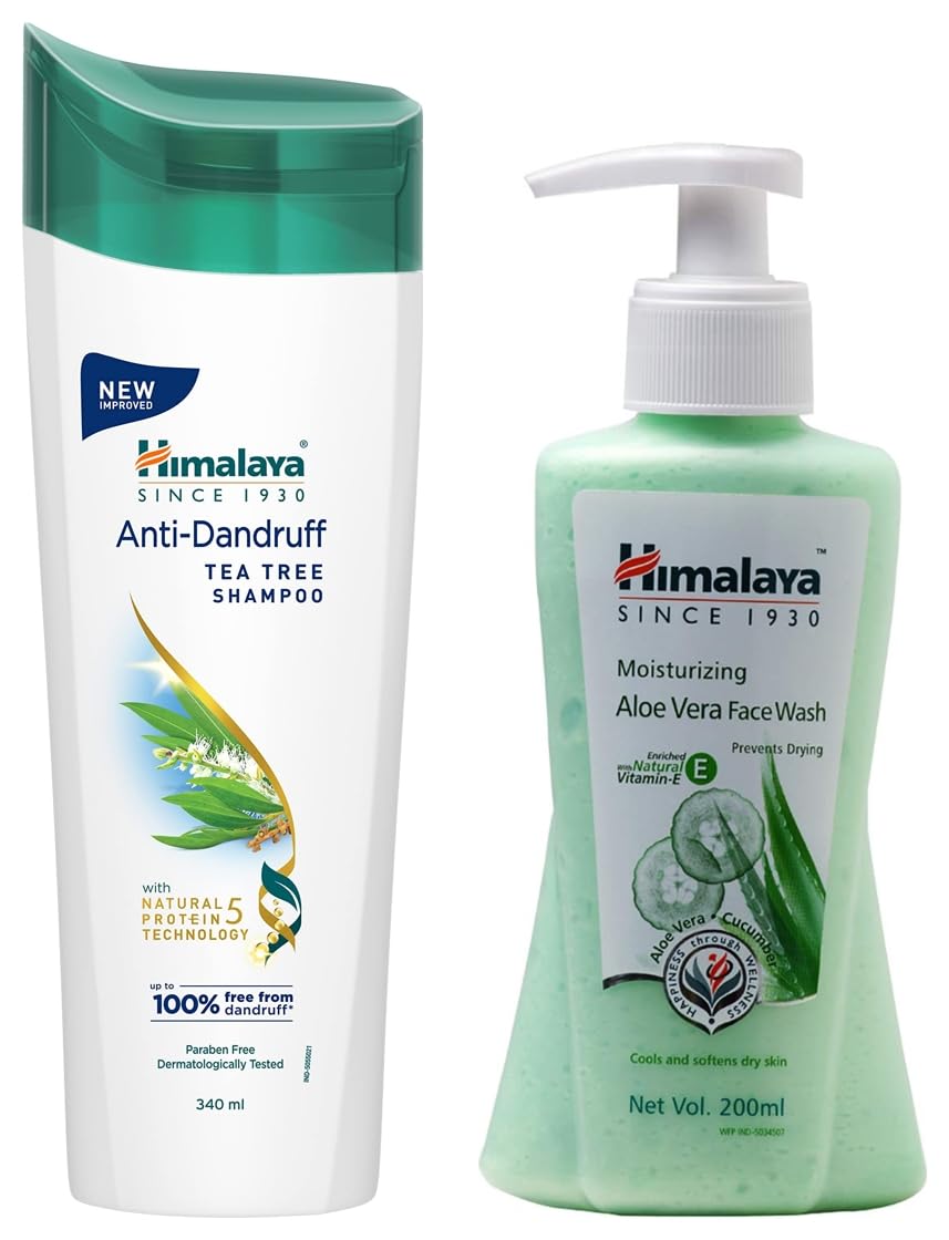 Himalaya Anti-Dandruff Shampoo| 400ml & Himalaya Moisturizing Aloe Vera Face Wash, 200ml