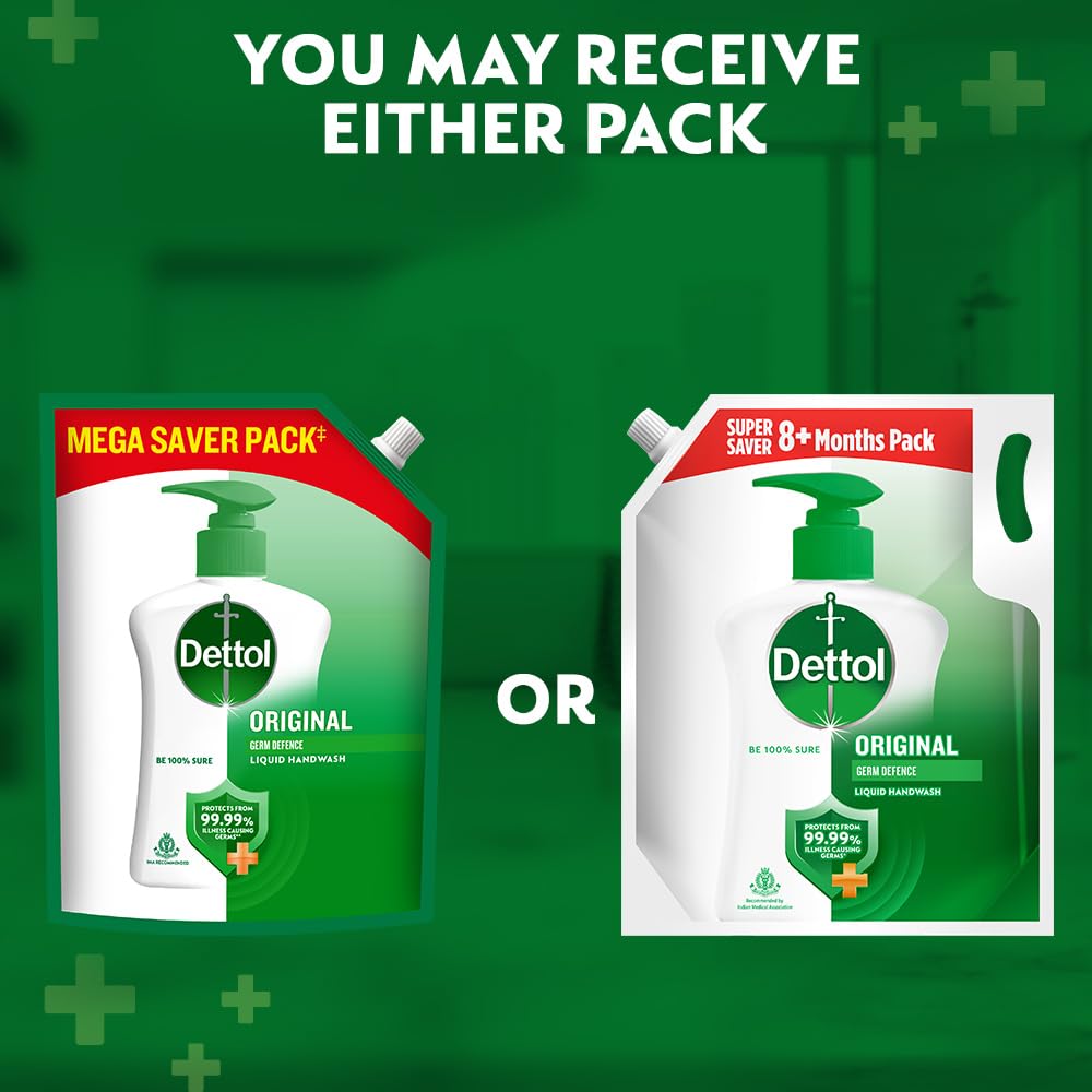Dettol Liquid Handwash Refill - Original Hand Wash- 1350ml | Germ Defence Formula | 10x Better Germ Protection