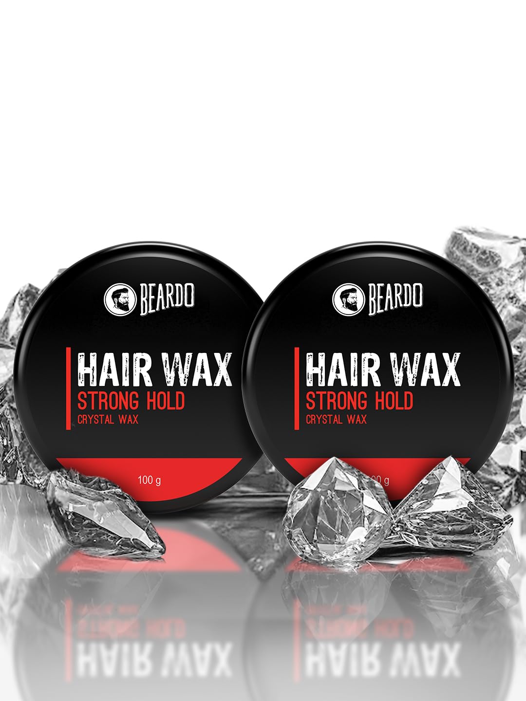 Beardo Stronghold Hair Wax, 100 gm (Pack of 2) | Crystal Hair Wax | Hair Wax Men | Styling Wax | Glossy Finish | Shine | Strong Hold | Hair Wax