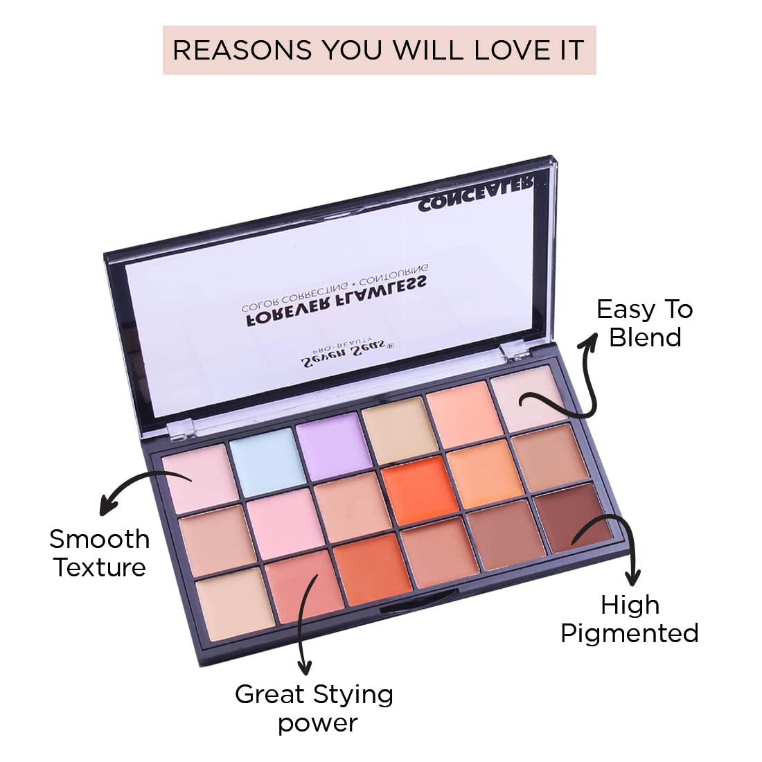 Seven Seas Light weight, Makeup Fixer, | Contour Concealer Palette with | Full Coverage | face makeup (Combo set) (Ivory)