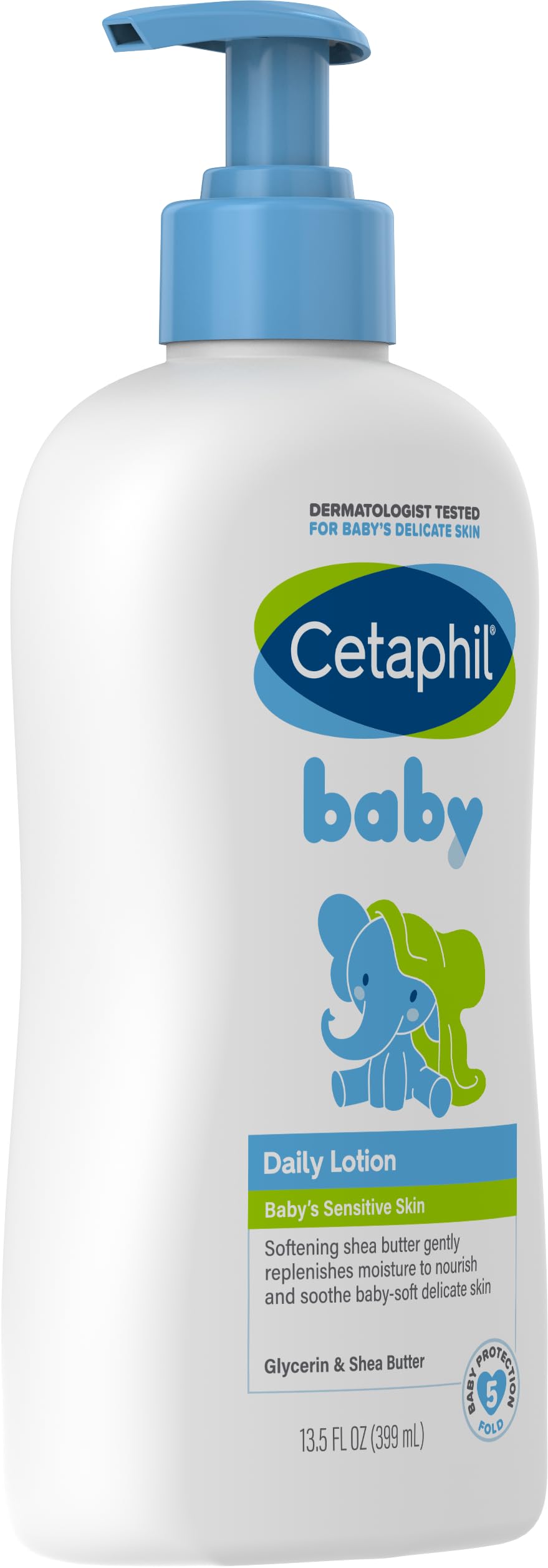 Cetaphil Baby Daily Lotion, Suitable for baby’s delicate skin, Shea Butter and Vit E, Dermatologist Tested and Pediatrician Recommended, 400 ml