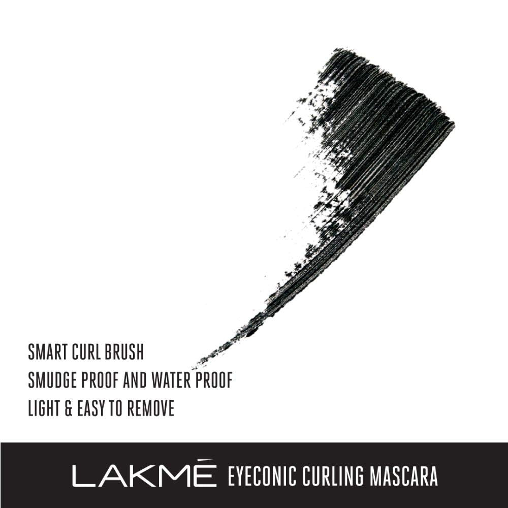 Lakmé Eyeconic Lash Curling Mascara, Black, 9ml and Lakmé Insta Eye Liner, Blue, 9 ml