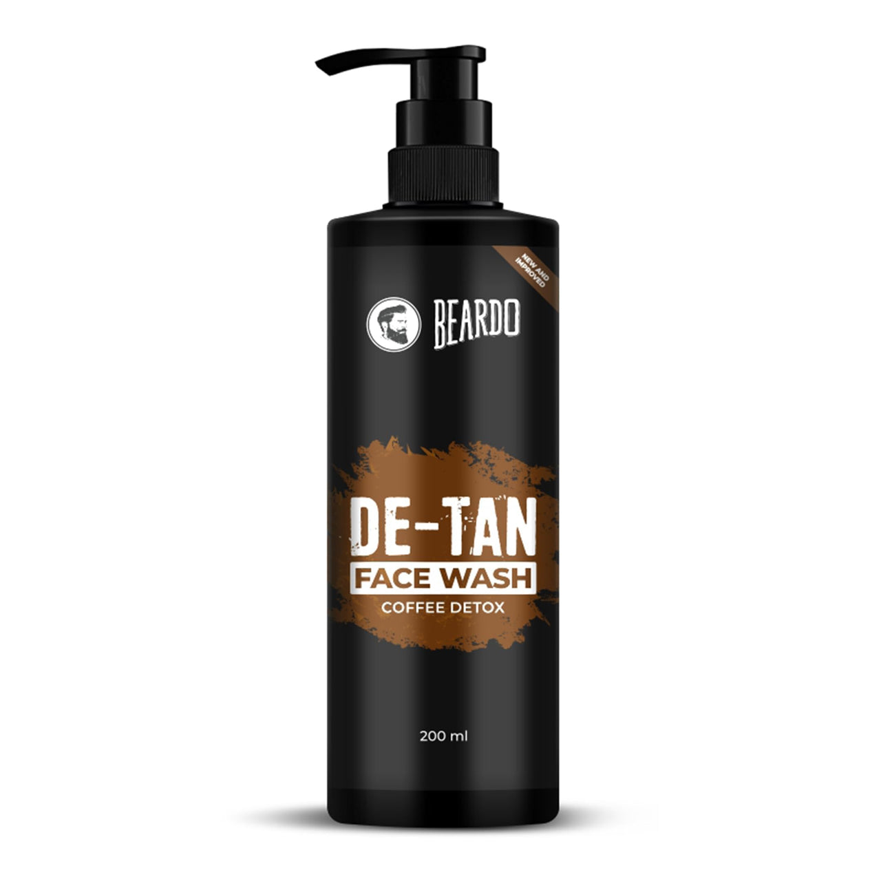 BEARDO DeTan Face Wash for Men, 200ml | Coffee Facewash, Aloe Vera, Vitamin E | Helps to Reduce Tan | Exfoliates & Hydrates for Smooth & Oil Free Skin