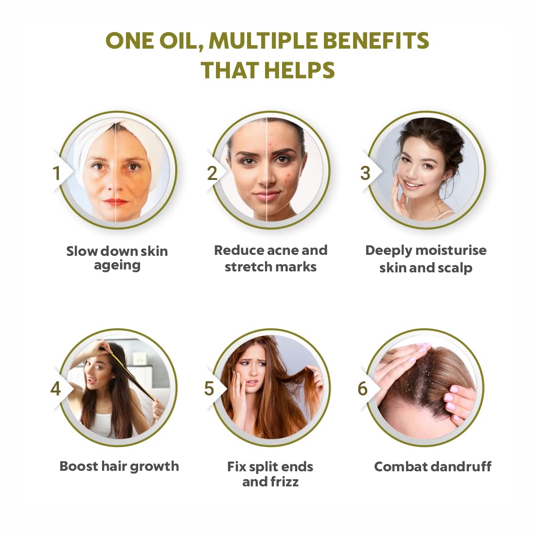 Indus Valley Bio Organic Pure Extra Virgin Olive 100% Organic and Cold-press, Massage Oil for Skin & Hair Care - (200ml)