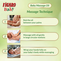 Figaro Baby Massage Oil with Goodness of Natural Olive oil enriched with vitamin E, Dermatologically tested, 400 ml (Pack of 2)