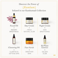 KUMKUMADI BRIGHTENING FACE SCRUB 25G- IN & Kama Ayurveda Pure Rose, Pack of 50ml liquid Combo