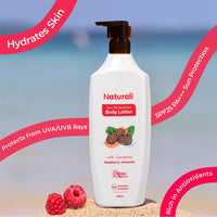 Naturali Sun Protection Sunscreen Body Lotion | SPF 25 PA+++ UVA/UVB Protection | Nourishing & Moisturising | Lightweight | Non-sticky | Non-greasy | Avocado & Raspberry Body Lotion | 400ml