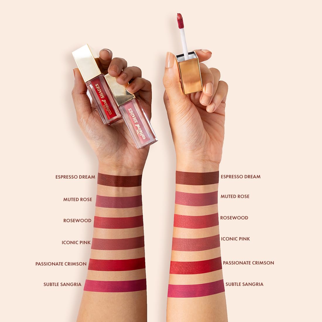 mCaffeine Shades Velvet Blur Matte Liquid Lipstick | 12 Hrs Intense Stay | Lightweight & Non-drying, Blurs Lip Creases | Transferproof & Smudgeproof | 4 ml - Passionate Crimson (Iconic Pink)