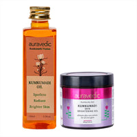 Auravedic Kumkumadi Brightening Gel And Kumkumadi Tailam Kumkumadi Face Oil For Glowing Skin Kumkumadi Gel 100 Gms With Kumkumadi Oil 100 ml Day And Night Combo