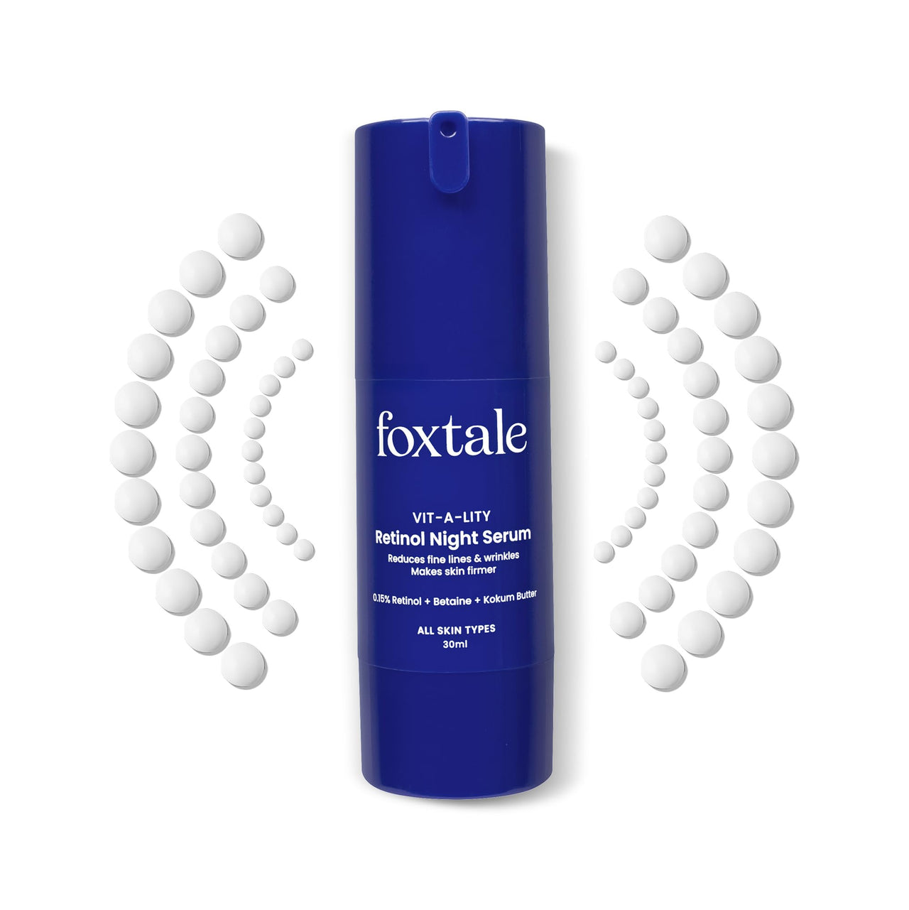 Foxtale 0.15% Beginner Friendly Retinol Night Serum | Anti-Aging Night Cream | Reduces Fine Lines and Wrinkles | No Purging | For Younger-looking Skin | Men & Women | All Skin Types - 30 ml
