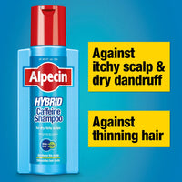Alpecin Hybrid Shampoo 1x 375ml | Natural Hair Growth Shampoo for Sensitive and Dry Scalps | Energizer for Strong Hair | Hair Care for Men