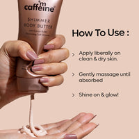 mCaffeine Shimmer Body Butter With Cocoa Butter For Shimmery & Glowing Skin (150 g)