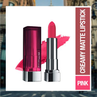 Maybelline New York Color Sensational Creamy Matte, 630 Flaming Fuchsia, 3.9g with FREE Color Sensational Creamy Matte 671 Heated Pink
