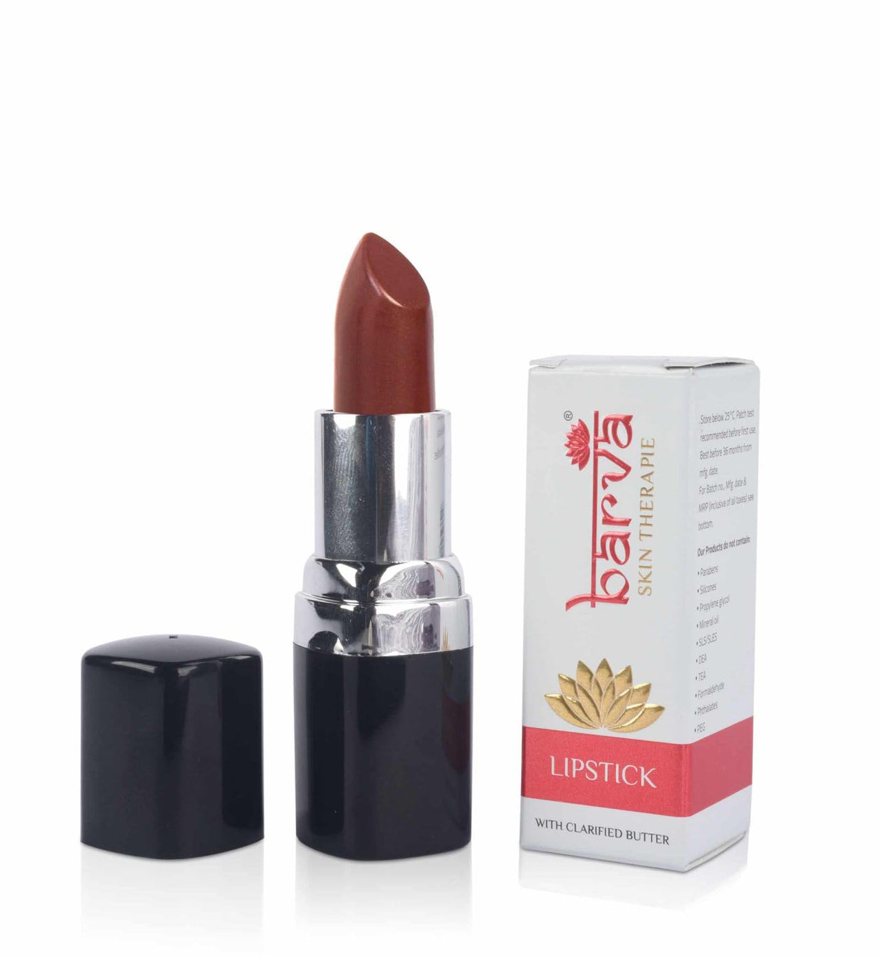 Barva Natural & Moisturising Lipsticks made using Clarified Butter, Kokum butter and Mineral Colours, 4.3g (Pack of 2) (Burgundy 206 & Orchid 222)