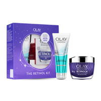 Olay Retinol Kit For Overnight Repair|Retinol Cream With Free Cleanser|Plumper, Younger Looking Skin|24H Hydration|Fragrance Free|Normal, Oily, Dry,Combination Skin|Paraben & Sulphate Free|Pack Of 2