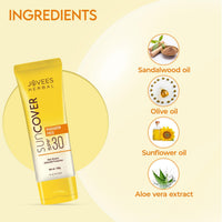 Jovees Herbal Sandalwood Natural Sun Cover SPF 30 | Protect From Sun Damage, UVA/UVB Rays & Blue Light | Lightweight and Oil Free Sunscreen For All Skin Type 100g