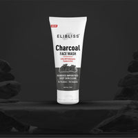 Elibliss Charcoal Face Wash for Deep Cleansing, Removes Pollutants, Toxins & Dirt, Activated Charcoal Cleanser, No Parabens & Sulphate, Suitable for All Skin Types 75ml