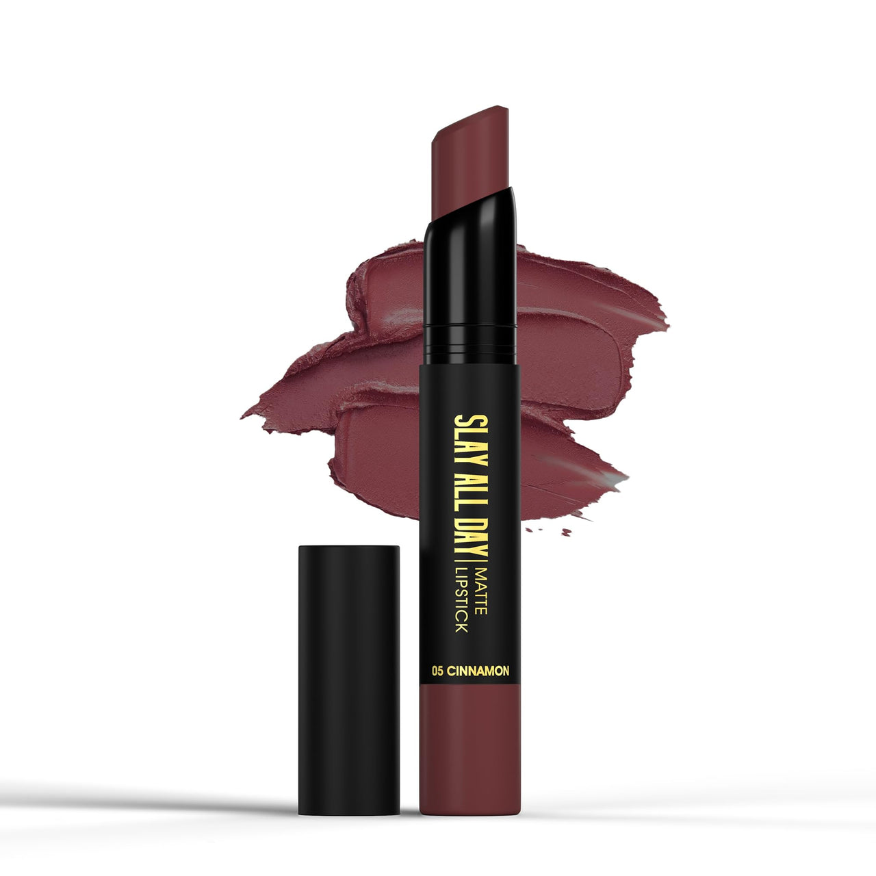 Hilary Rhoda Slay All Day Matte Lipstick | Transfer-proof & Smudge-proof | Long-Lasting & Premium Creamy Lipstick | Waterproof & Vibrant Colour lipstick | 2.6g (Cinnamon - Shade 05)