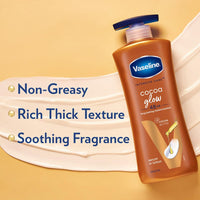 Vaseline Intensive Care, Cocoa Glow Serum-in-Lotion, 600ml, with 100% Pure Cocoa & Shea Butter, 48Hr Long-Lasting Moisturization, Body Lotion for Dry, Rough Skin