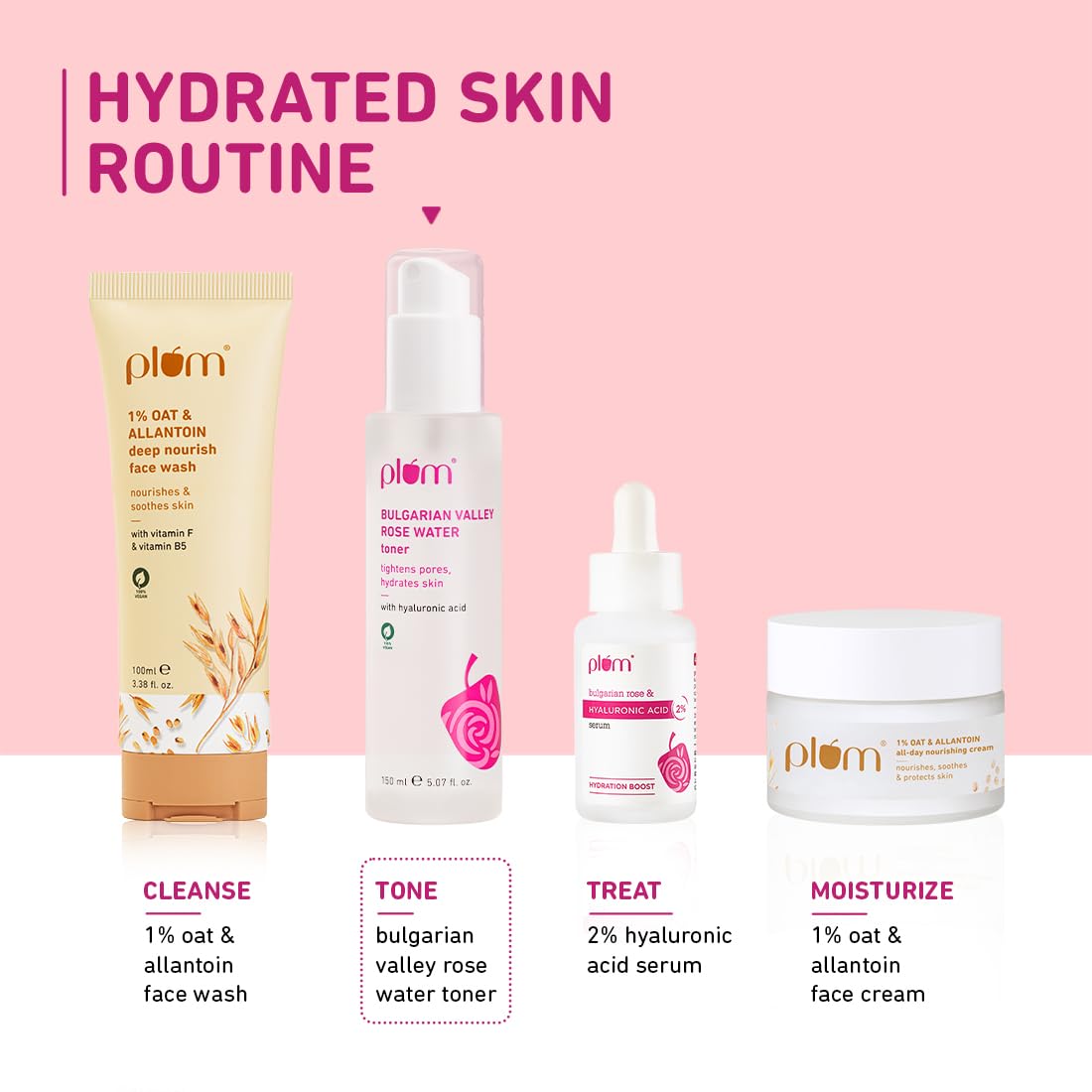 Plum Bulgarian Valley Rose Water Face Toner | for Oily Acne Prone Dry Combination Skin | with Hyaluronic Acid | Hydrating & Pores Tightening | Balances pH Levels | Alcohol-Free | Women & Men | 150ml