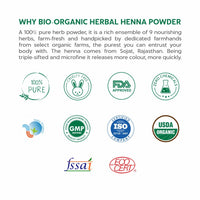 INDUS VALLEY Bio Organic Herbal Henna Powder (200g + 50g=250g) - Green
