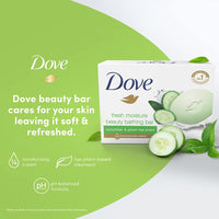 Dove Fresh Beauty Bar (pack of 6) 75g each for Hydrated Skin with Cucumber & Green Tea Leaves scent