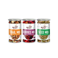 Berries And Nuts Trail Mix, Berries Mix & Seed Mix Combo | Trail Mix 200 Grams, Berries Mix 200 & Seed Mix 200 Grams