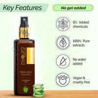 PYOURA Aloe vera Hydrating No Gel Face Toner Mist 100 ml, Serum For Skin Hydration Repair & Sunburn, Alcohol Free Natural Face Toner For Glowing Skin, Toner For Oily Dry Combination Skin