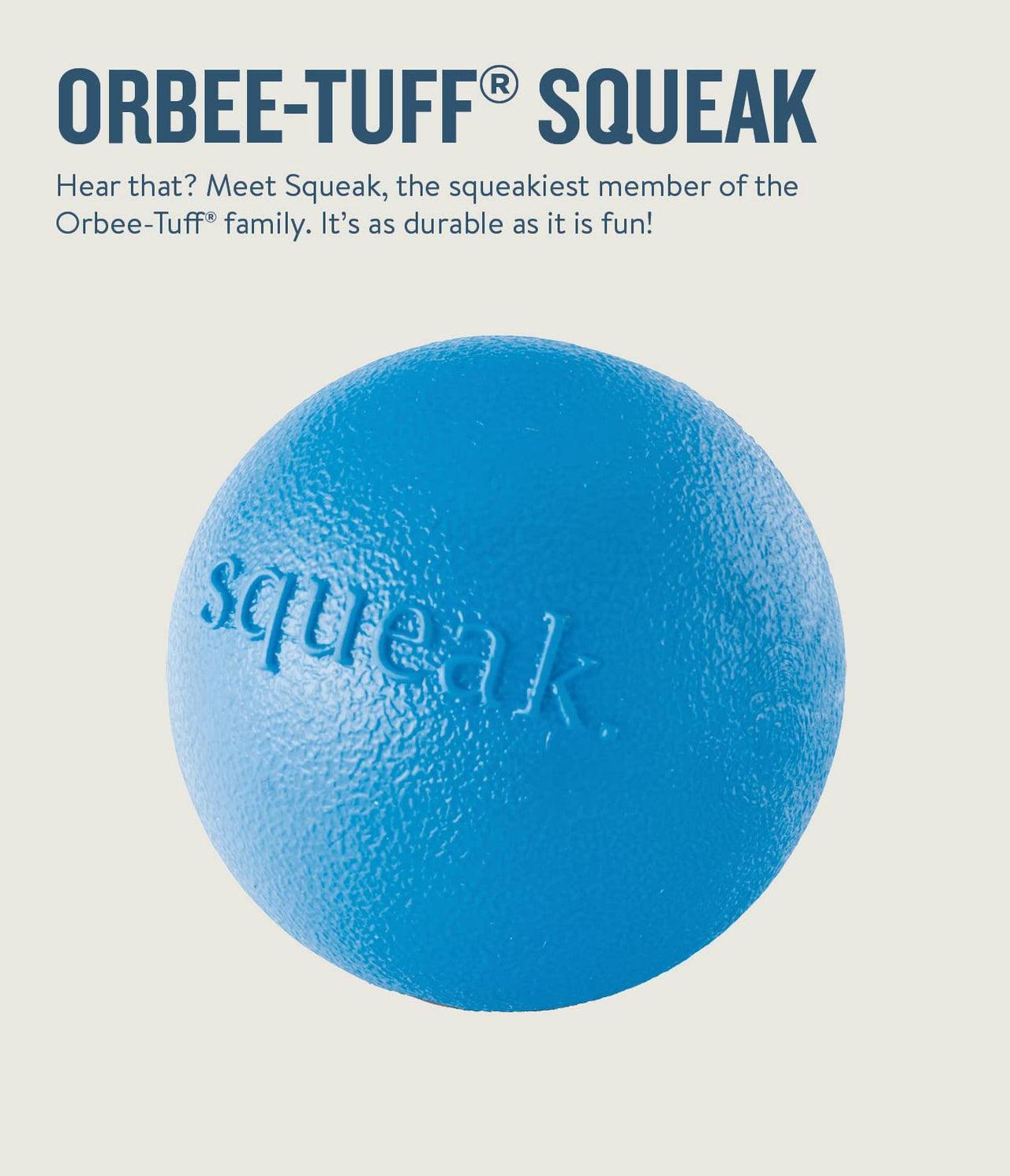 Outward Hound Orbee-Tuff Squeak Ball Blue Dog Fetch Toy Medium