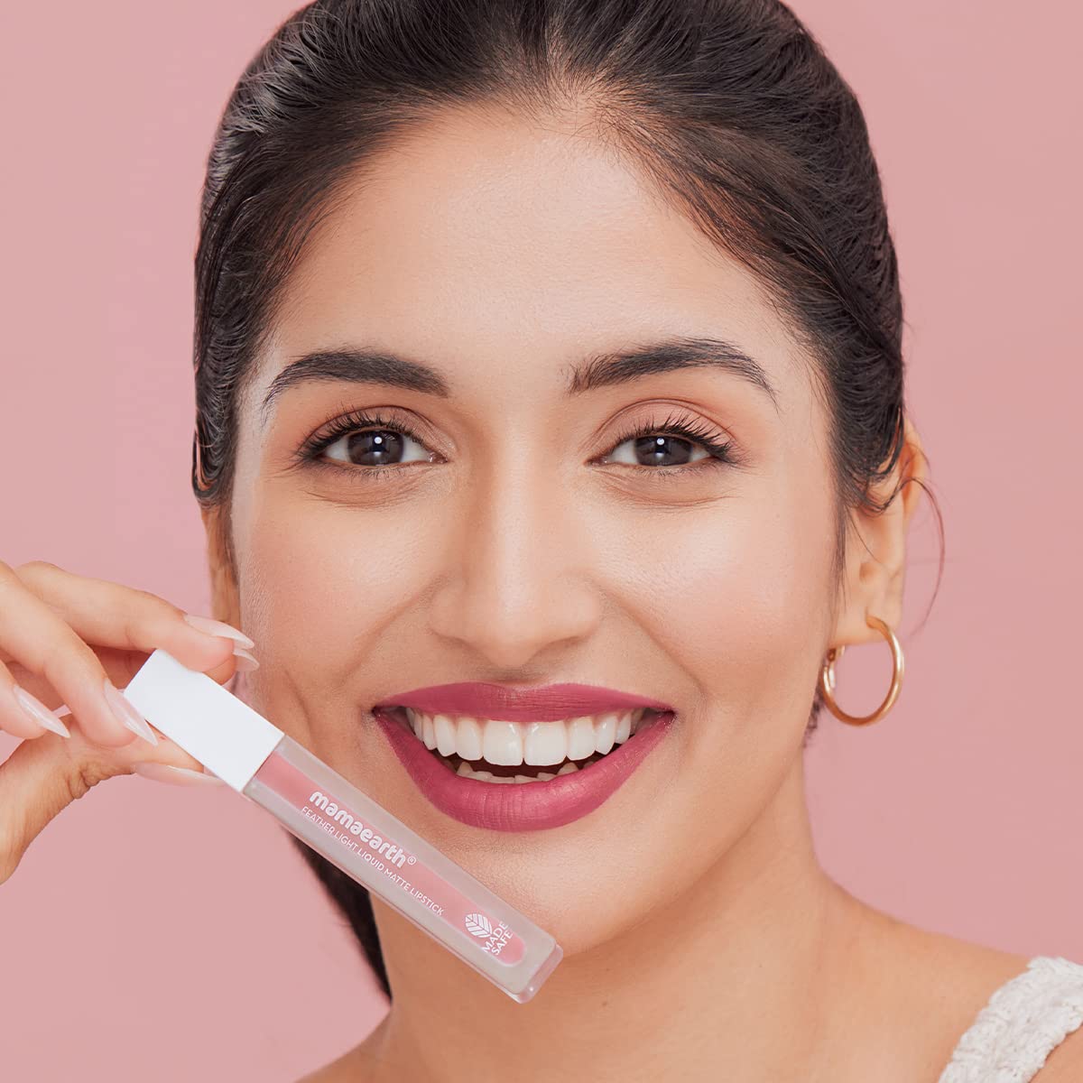 Mamaearth Feather Light Liquid Matte Lipstick with Coconut & Vitamin E for 16-Hour Long Stay (Weightless & Non-Drying) - 07 Pink Orchid-3.5 ml