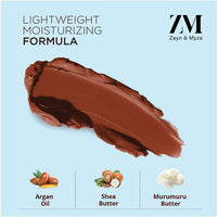 ZM Zayn & Myza Rich Matte Lipstick | Smooth and Light Weight | Intense Color in one Swipe | High Pigmentation Bullet Lip Stick Enriched with Argan oil, Murumuru and Shea Butter, (4.2 g, Forbidden)