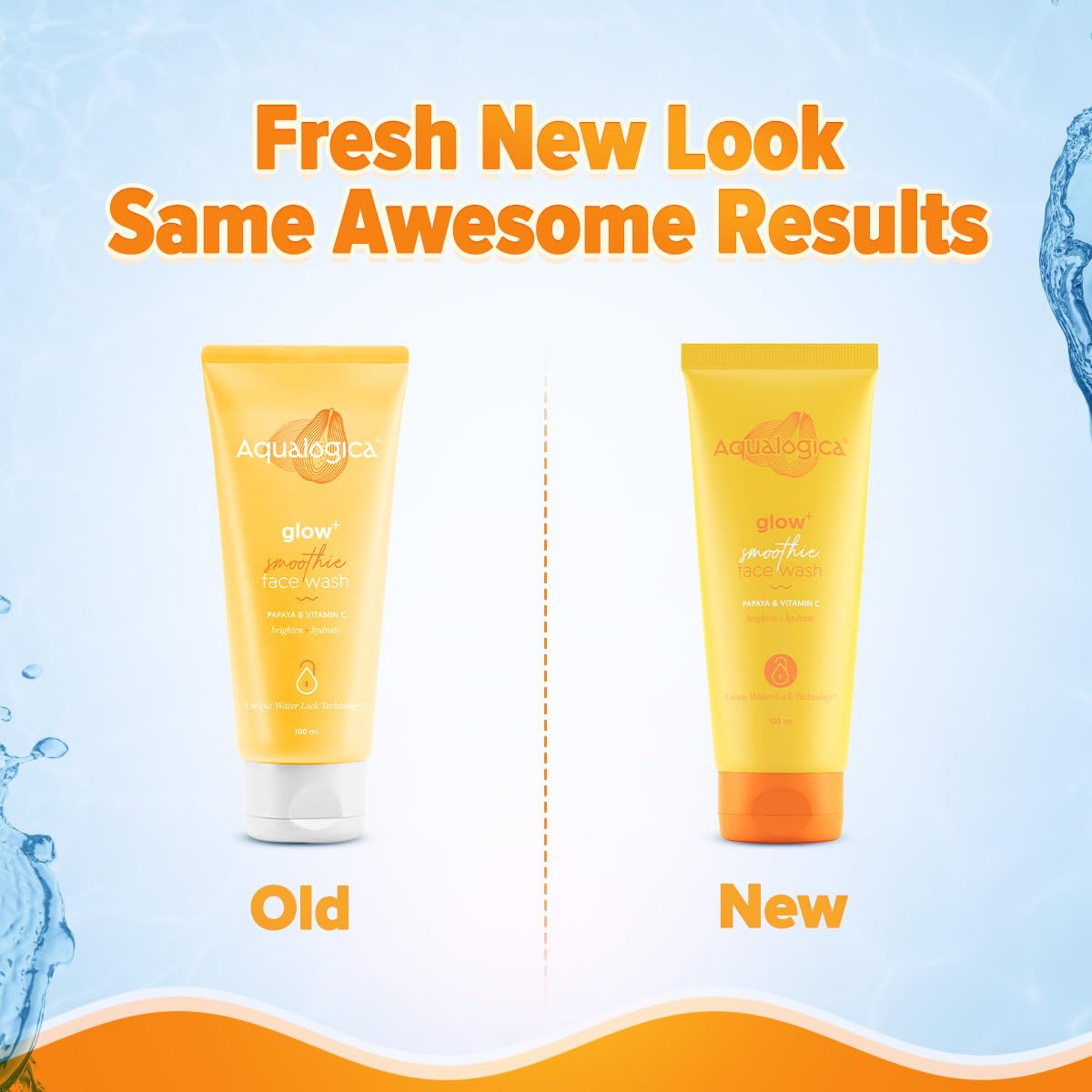 Aqualogica Glow+ Smoothie Face Wash with Vitamin C, Hyaluronic Acid & Papaya for Tan Removal -For Men & Women | Glowing, Oily, Dry & Sensitive Skin -100ml