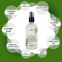 EcoBerry Pure Steam Distilled Teatree Hydrosol Toning Facial Mist For Oily Acne Prone Skin, Calms Redness, Breakouts, Restores Oil Balance, Suits Oily Skin, Natural, Chemical Free - 100 Ml