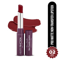 Hilary Rhoda Pro Matte Non-Transfer Lipstick | Waterproof & Smudge-Proof | 12-Hour Long Stay | 24 Shades Available | Highly Pigmented Matte Finish Lipstick | 2g - (Nude peach | Shade 02)