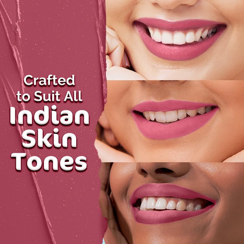 Mamaearth Soft Matte Long Stay Lipsticks with Jojoba Oil & Vitamin E for 12 Hour Long Stay - 06 Petal Pink - 3.5 g