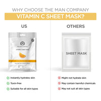 The Man Company Vitamin C Sheet Mask with Hyaluronic Acid & Lemon | Boosts Collagen, Brightening | Improves Skin Tone, Deep Cleanses & Removes Excess Oil - 25ml