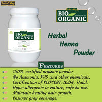 INDUS VALLEY 100% Organic Indigo Leaf Powder Jar 400g with Herbal Henna Powder Jar - 500g (400g+500g = 900g)