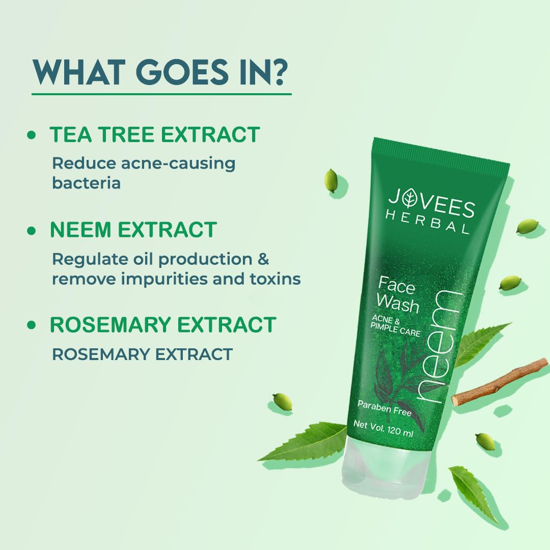 Jovees Neem Face wash 120 ml (pack of 3)