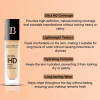 Lakyou Beauty Ultra HD Invisible Cover Foundation | Seamless Blend | High Definition Finish | Lightweight & Long-Lasting | 30ml (05(Rich Nude))